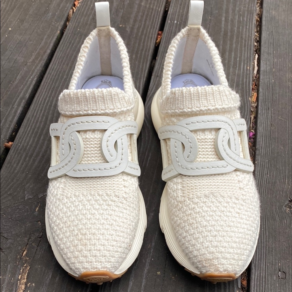 Tod’s Cream Knit Sneakers Size 39